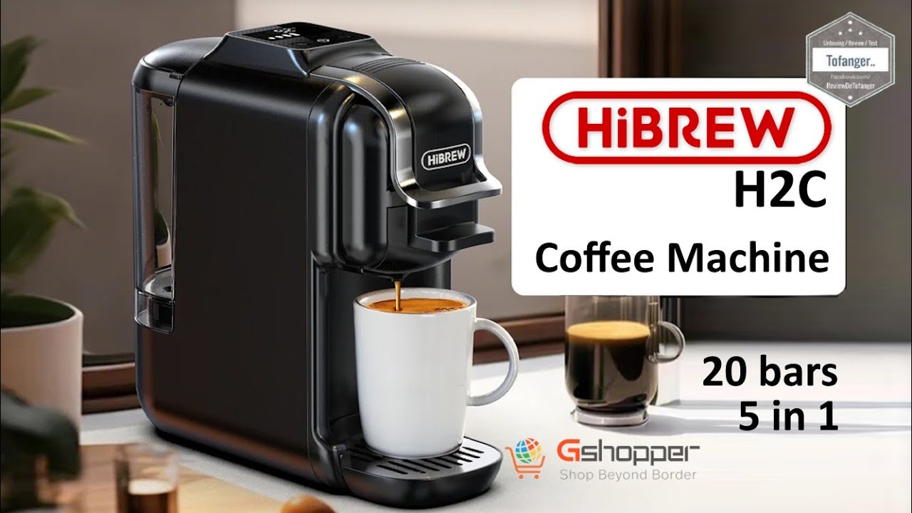 Кофемашина HiBREW H2C — 5-в-1 — 20 бар — приготовление горячего и холодного кофе — распаковка