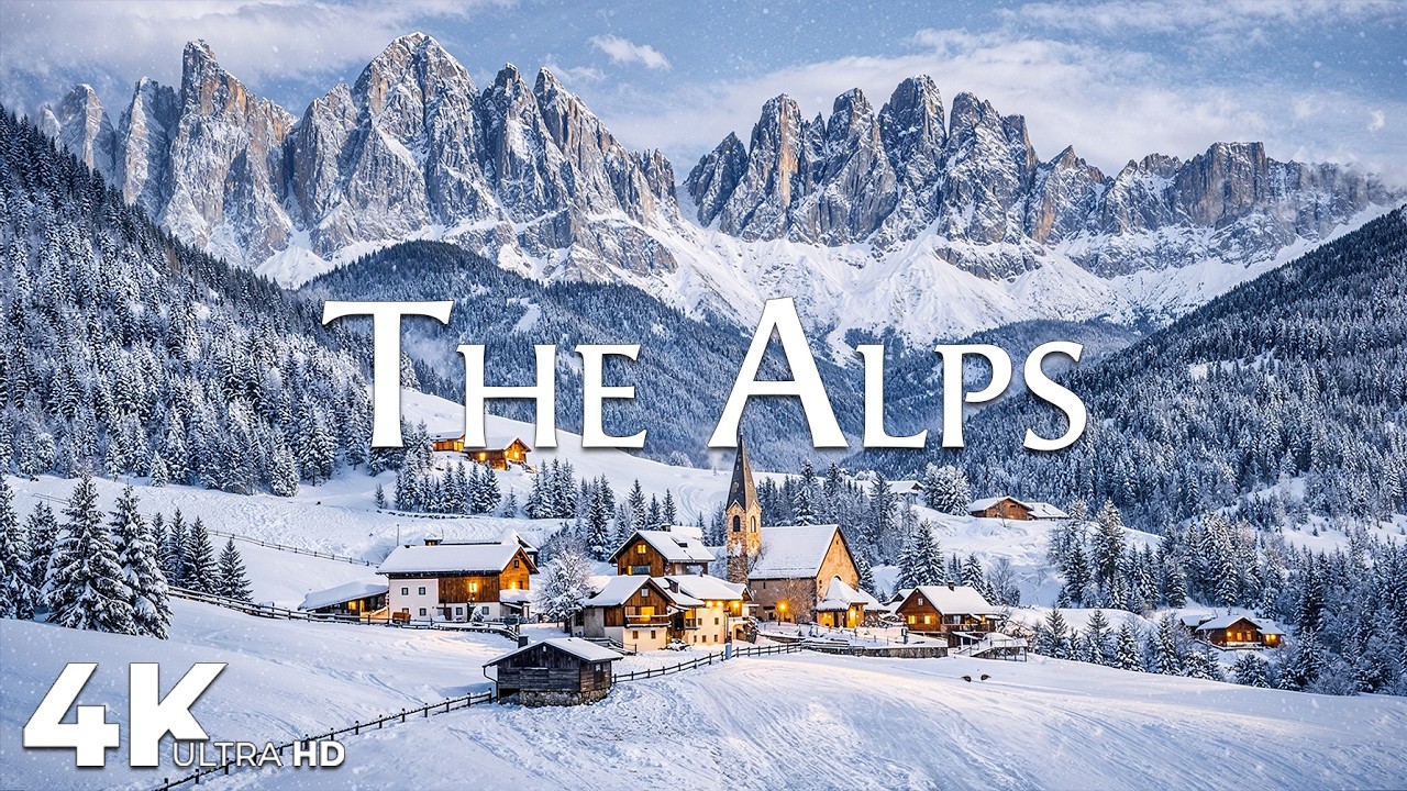 The Alps Winter 4K | Frozen Landscapes, Alpine Villages & Cinematic Music
