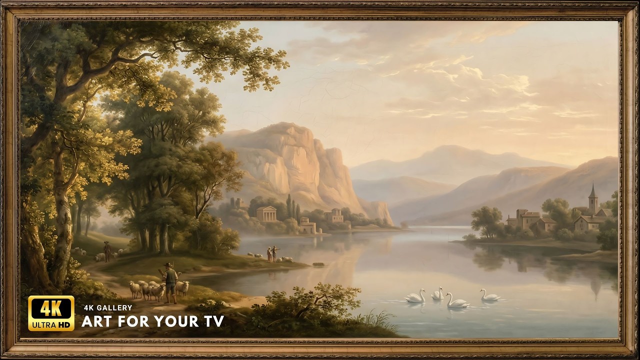Peaceful Golden Hour Landscape Painting 4K | Relaxing Frame TV Art