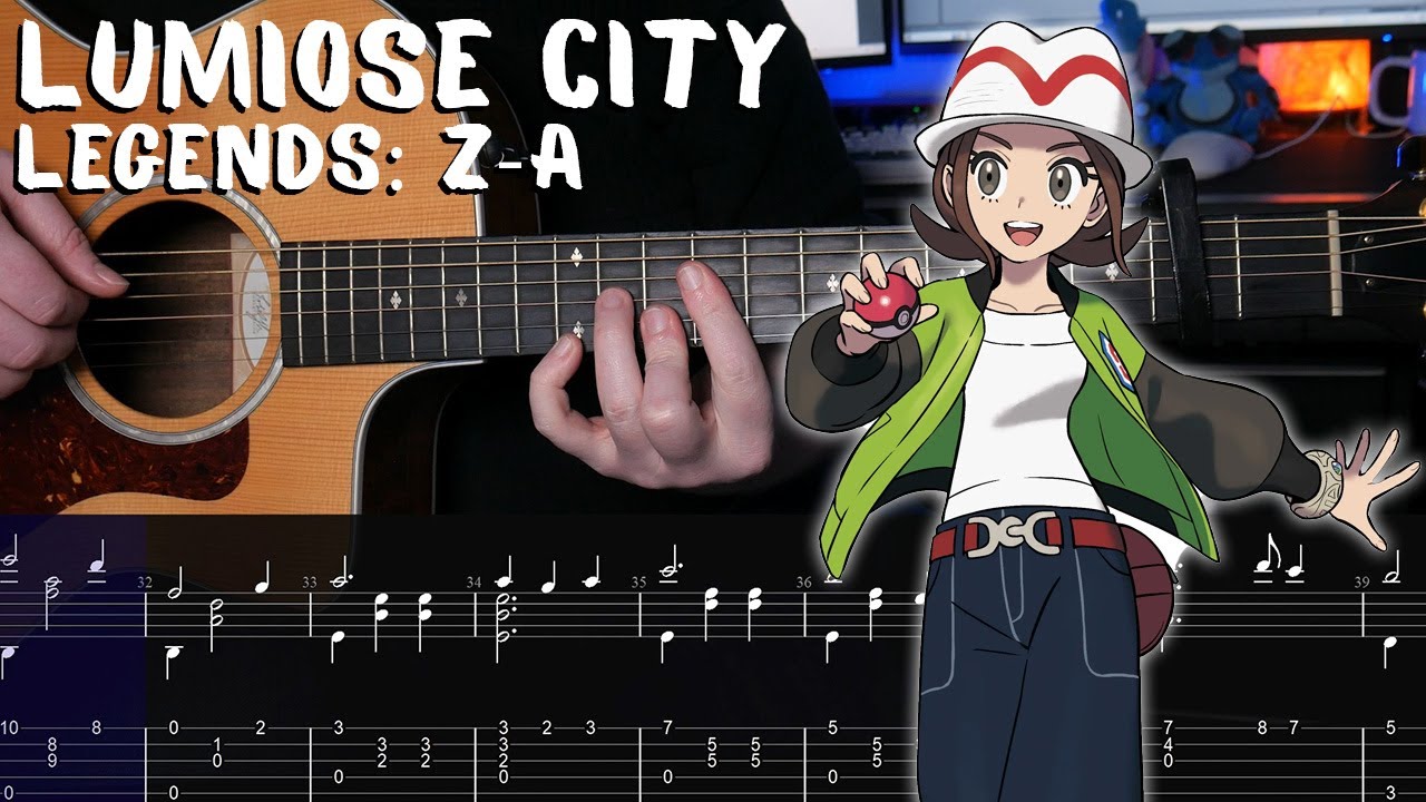 Lumiose City - Pokémon Legends: Z-A - Fingerstyle Guitar Tutorial + TAB