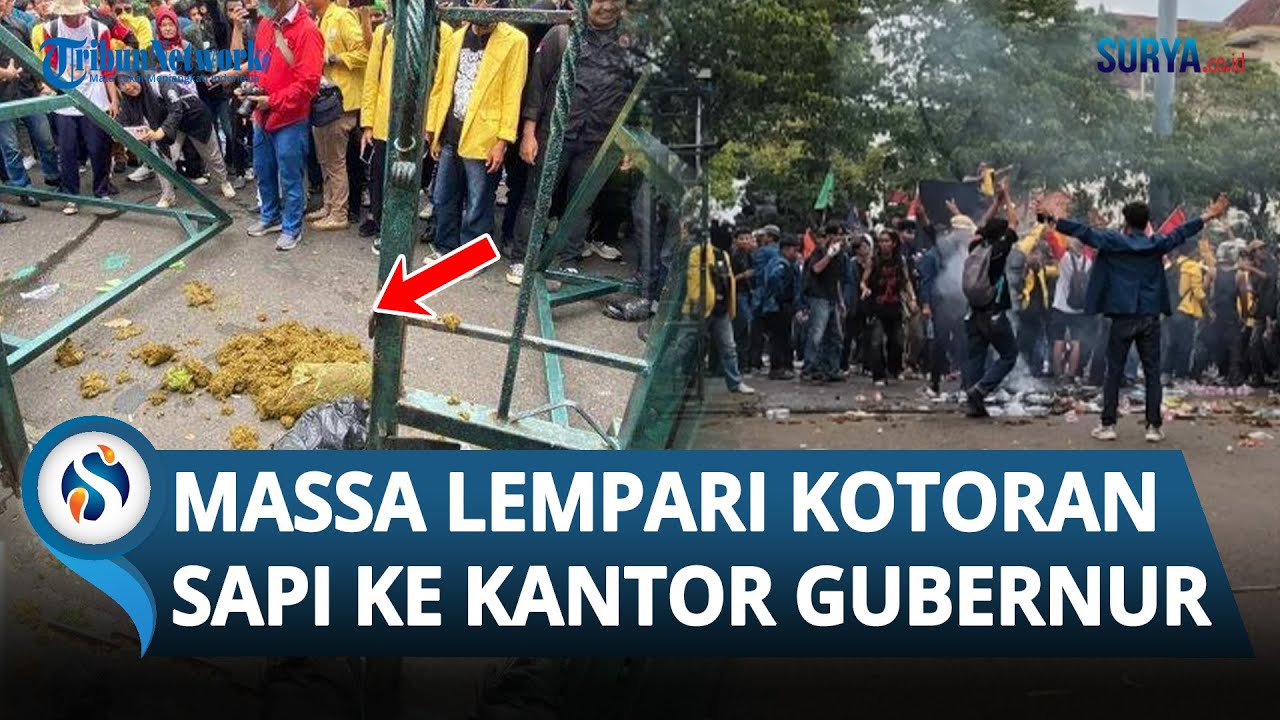 MASSA NGAMUK hingga Lempar KOTORAN SAPI ke Kantor Gubernur Jateng di Aksi Demo 'Semarang Menggugat'