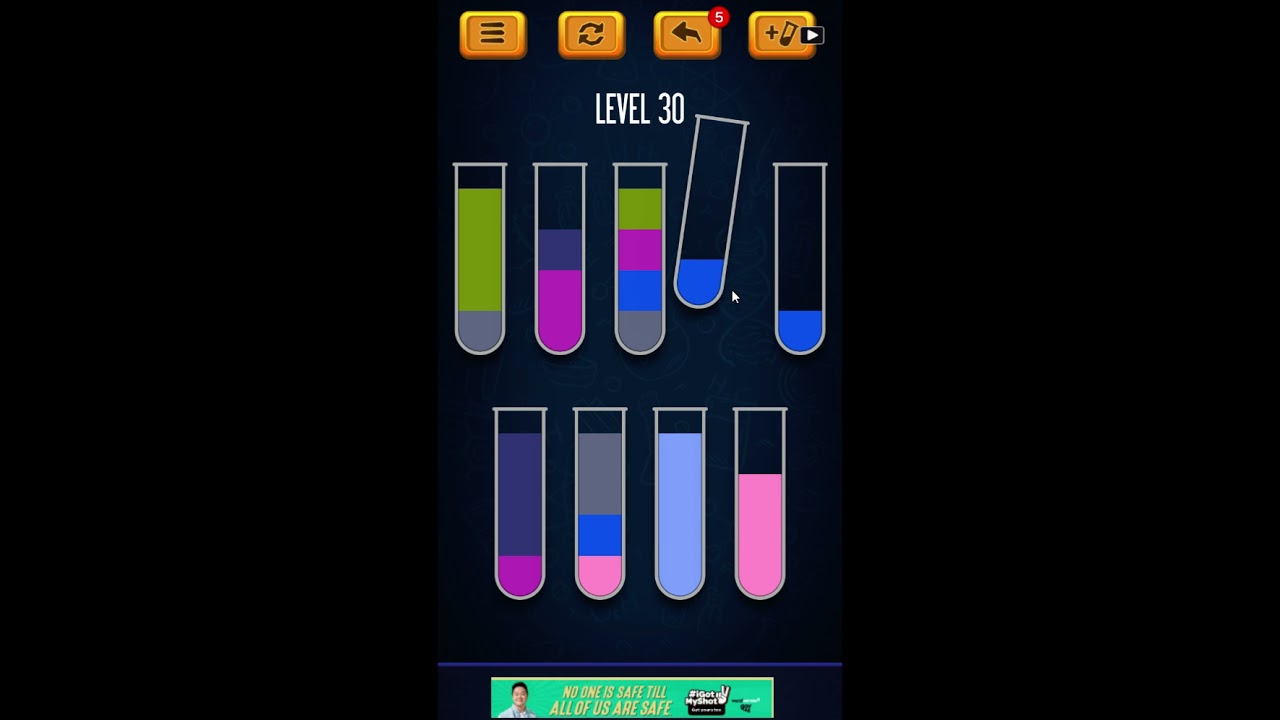 Water Sort Puzzle - Color Liquid Sorting Game Level 30 Solution