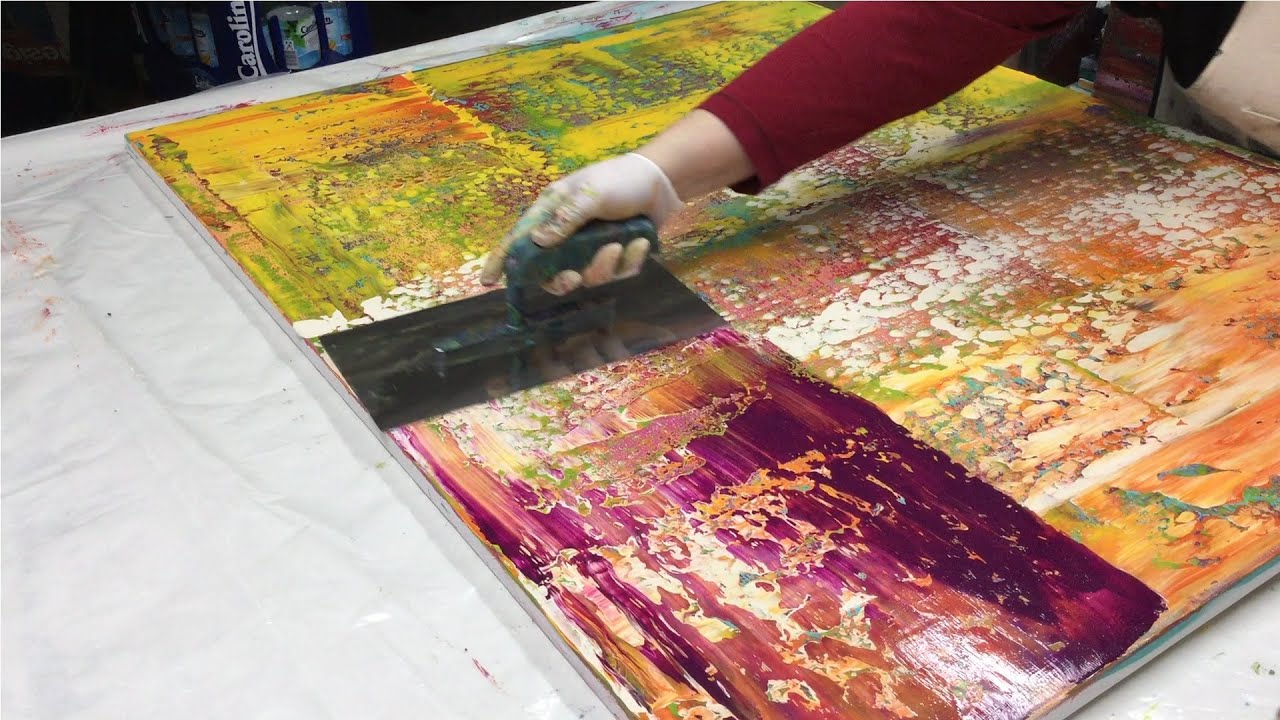 Rakeltechnik | Wie erstelle ich ein Rakelbild? | Squeegeepainting | Inspiration, Struktur und Demo