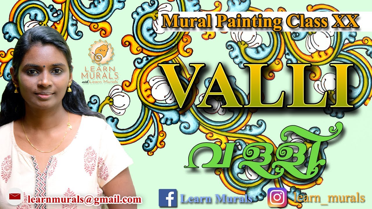 VALLI in Kerala mural painting | Kerala mural painting tutorial | Learn Murals