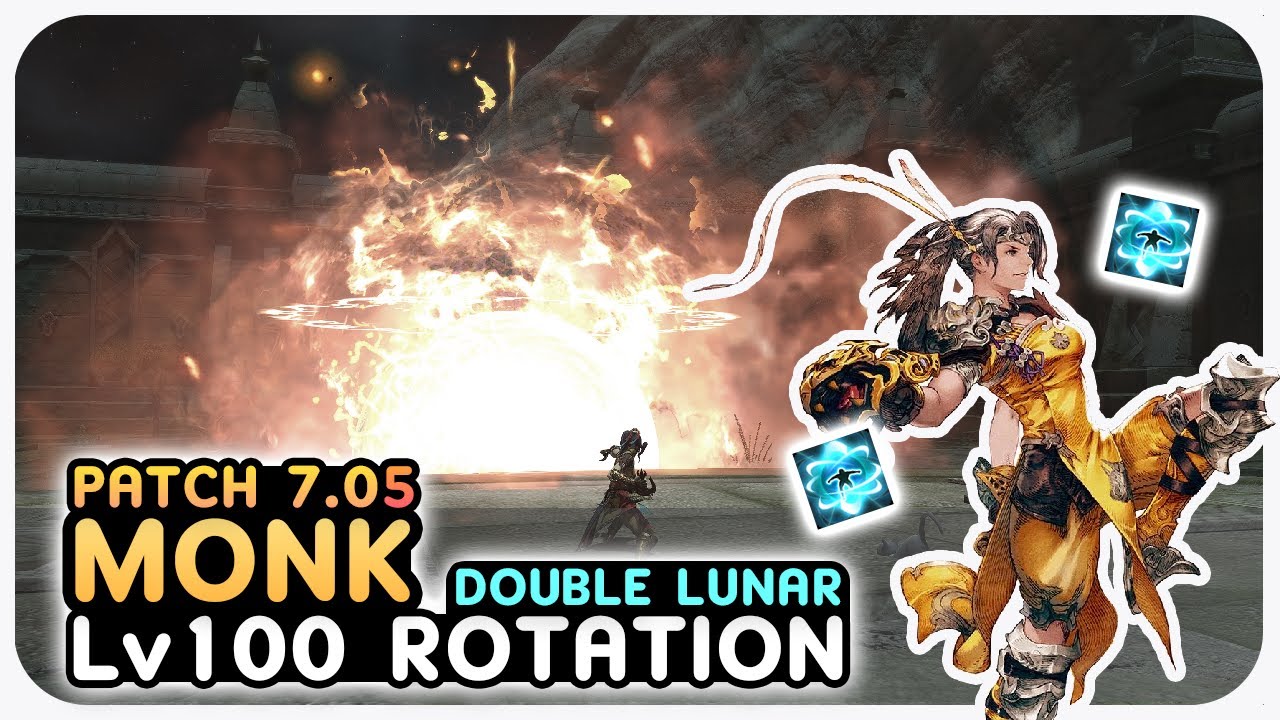 MONK Level 100 Standard Double Lunar Rotation Showcase | 1.94s  | 2 Mins | Dawntrail Patch 7.05