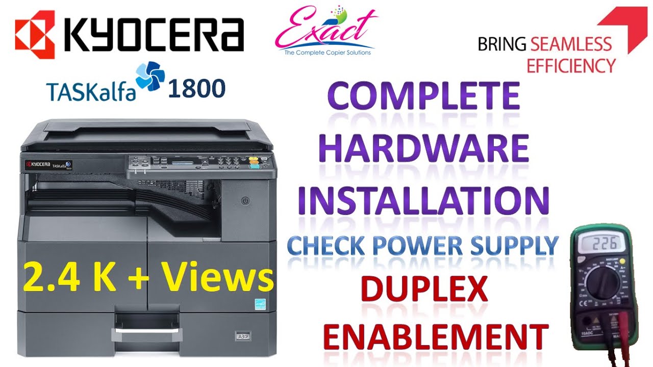 HOW TO INSTALL KYOCERA TASKalfa 1800 | UNBOXING | COMPLETE HARDWARE INSTALLATION | Duplex enable