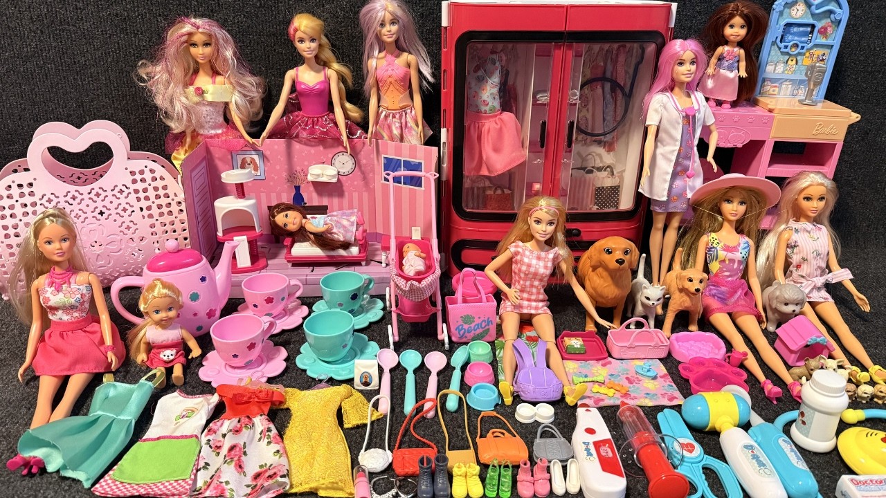 13 Minutes Satisfying with Unboxing Barbie Veterinarian Clinic Playset & Wardrobe Collection ASMR