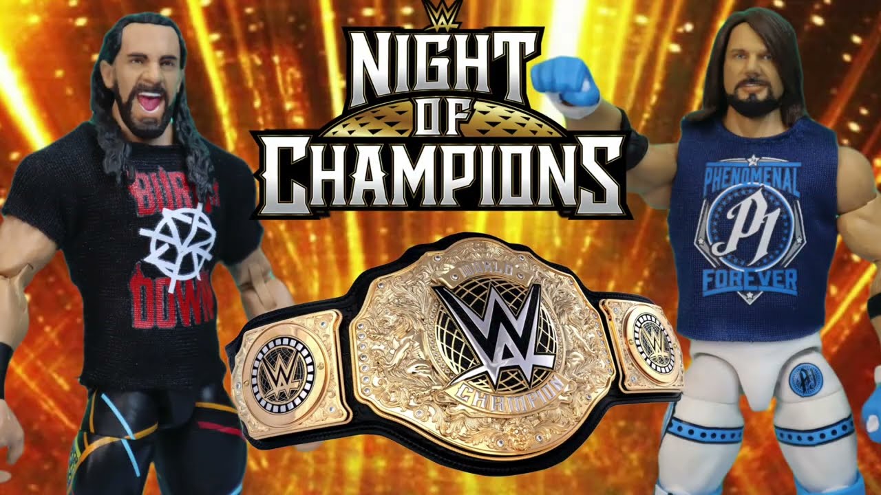 SETH ROLLINS VS AJ STYLES World HeavyWeight Championship! Action Figure Match