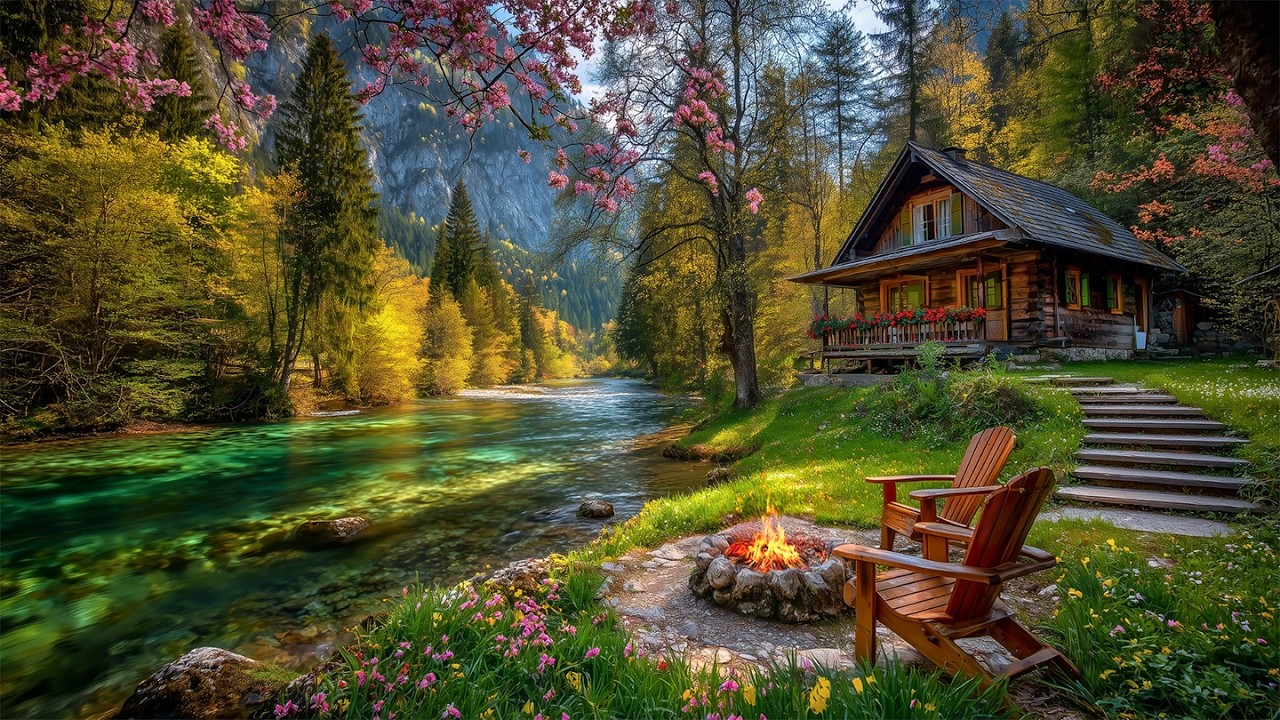 A Serene Spring Morning 🌸 Cozy Cabin, Birds Singing & Gentle Nature Sounds
