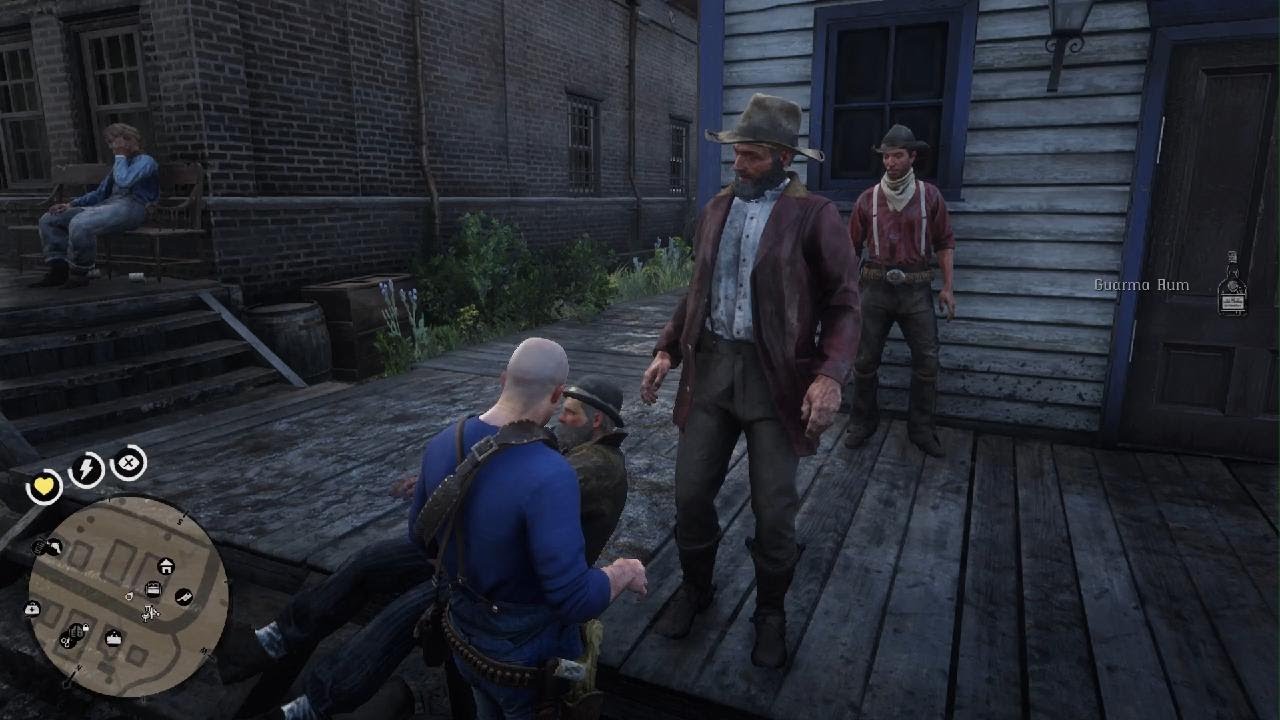 Fat bald John Marston vs 3 gay men
