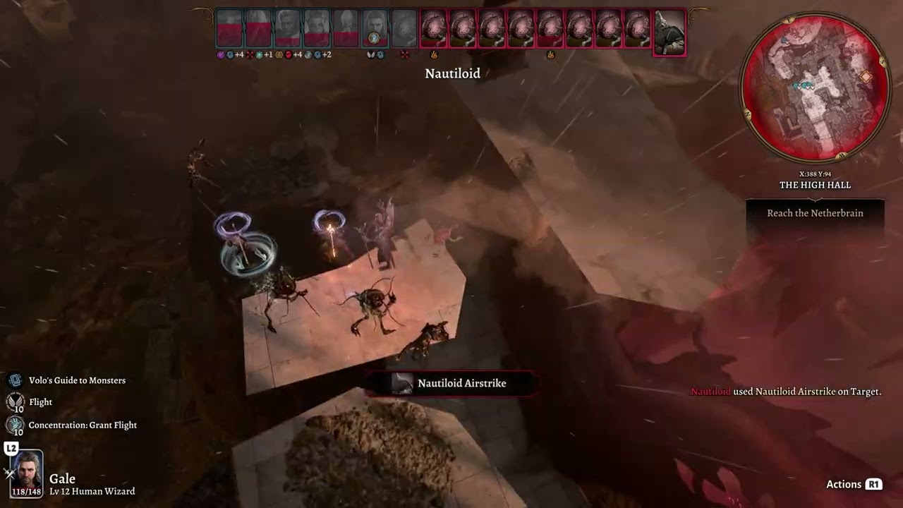 Baldur's Gate 3 - Confront The Elder Brain: The High Hall: Avoid The Nautiloid's Artillery Gameplay