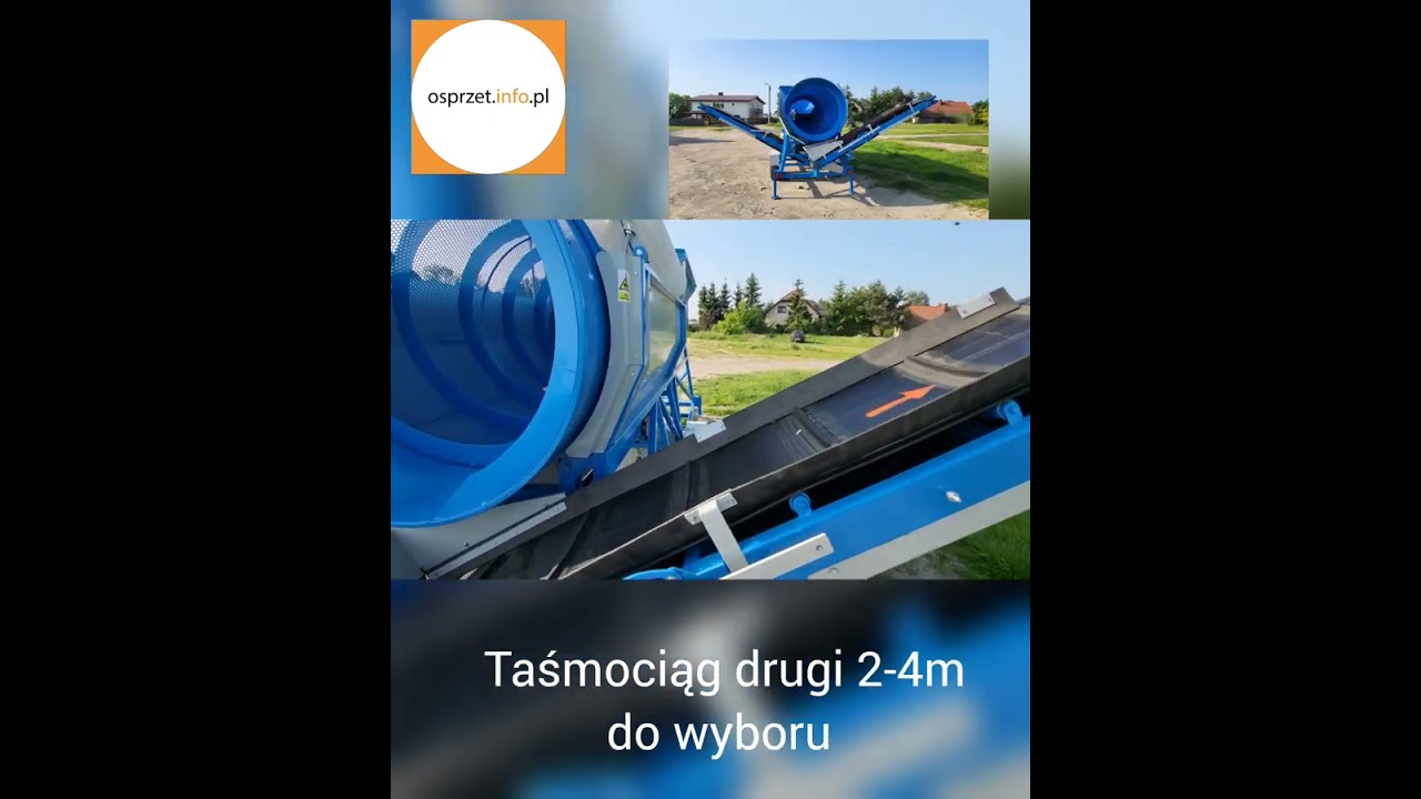 Mobilny przesiewacz do ziemi, bębnowy – napęd elektryczny, spalinowy lub mechaniczny WOM - 2023