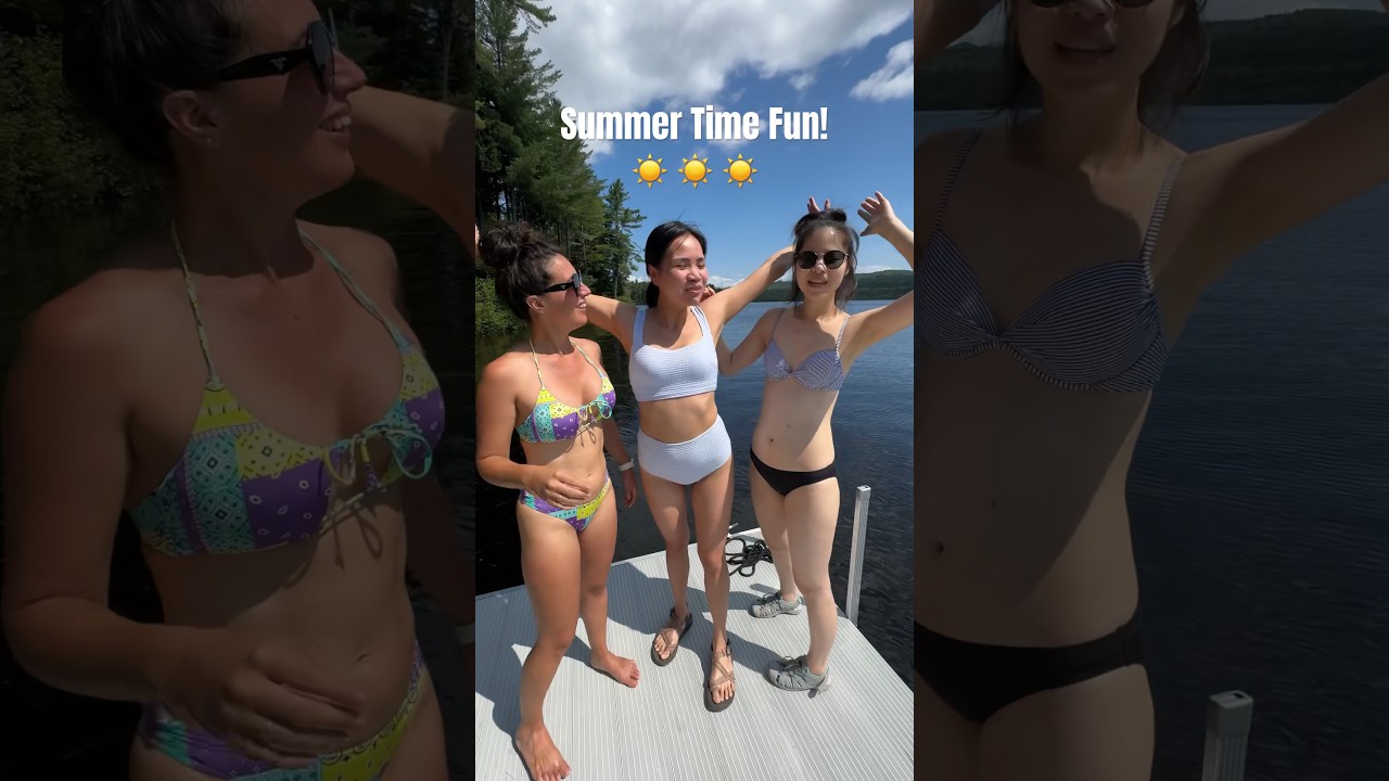 Girls Having Fun at the Lake with a Little Bad Guy! #lake #swimming #swim #summerlake #lakelife