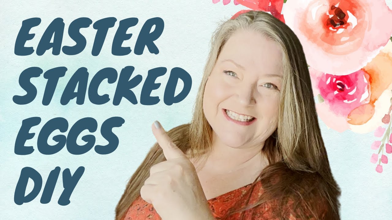 DIY Easter Stacked Eggs Made Using Dollar Trees Stackable Easter Eggs Light Up Easter Home Decor