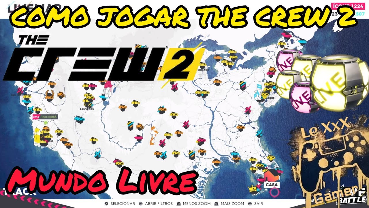 COMO JOGAR THE CREW 2 - MUNDO LIVRE ABERTO MAPA ESTADOS UNIDOS EXPLORAR DESCOBRIR PEÇAS PERFORMANCE
