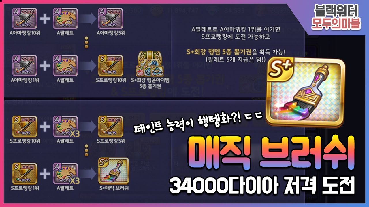 [모두의마블] 페인트 능력이 행템으로 출시되다! 매직브러쉬 34000다이아로 저격도전