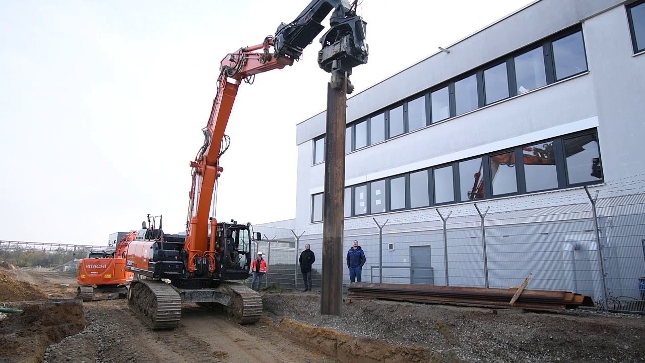 Die Skancraft Vibrationsramme im Einsatz