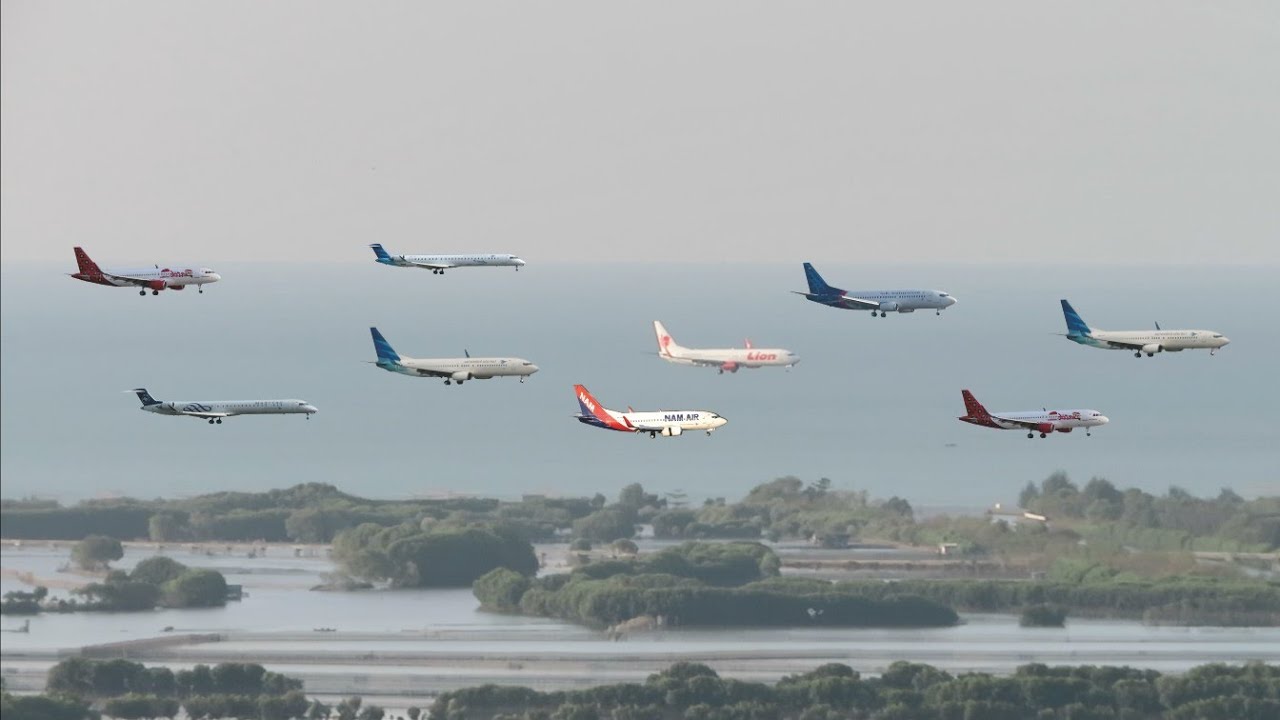 Nonton Pesawat Terbang Landing dan Take Off di Bandara Ahmad Yani Kota Semarang dari atas Bukit