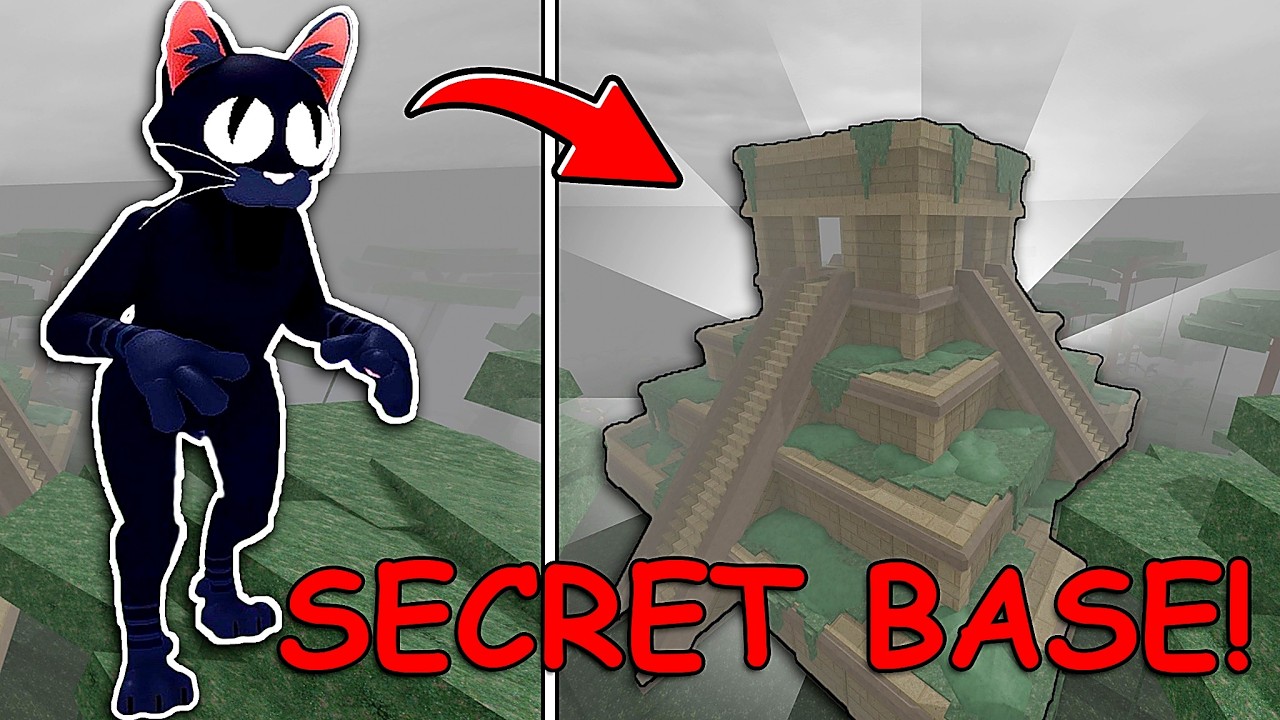 PİRAMİDİN İÇİNE GİZLİ BASE YAPTIM! KEDİ YİNEDE GELDİ ??? - Roblox Ormanda 99 Gece