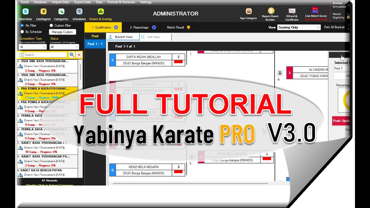Yabinya Karate Pro V3 (English Version) - PART 2 (Scoring Process Tatami Admin)