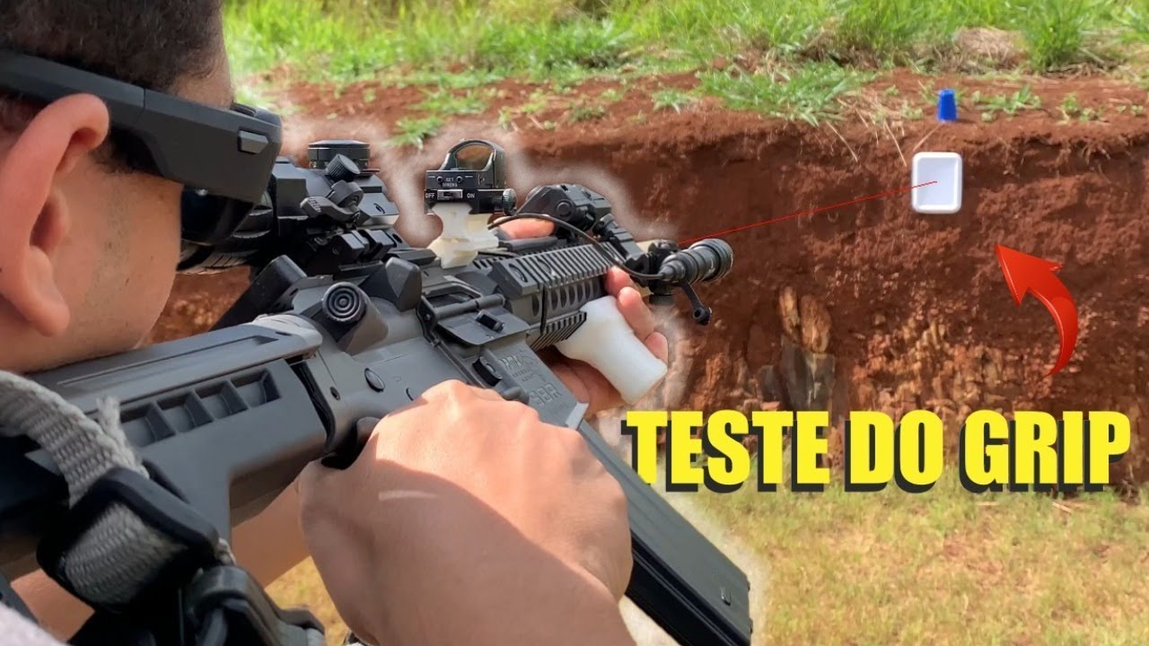 CROSMAN DPMS SBR | TESTE DE CAMPO DO PISTOL GRIP EM IMPRESSÃO 3D!!!