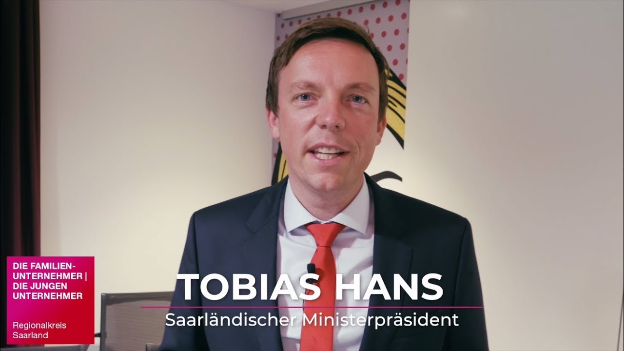 DIE JUNGEN UNTERNEHMER im Regionalkreis Saarland diskutieren mit Ministerpr&auml;sident Tobias Hans