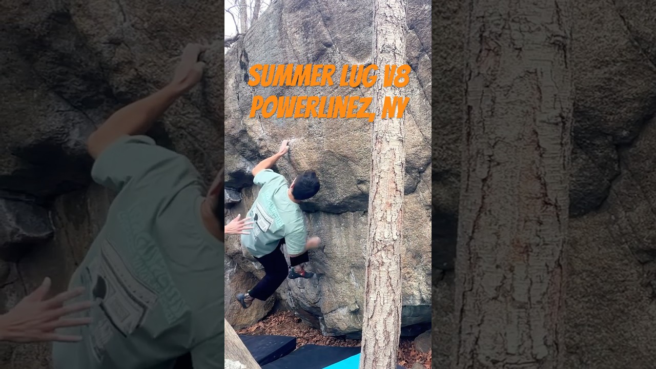Summer Lug V8. Powerlinez, NY (Powerlinez Bouldering)