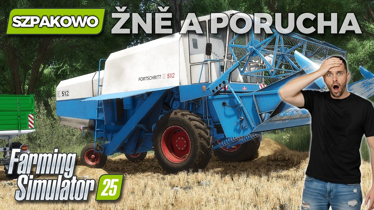 FS25 | Szpakowo🐦 #20 | Začali žně a kombajn vaří! 😱 Fortschritt E512 má problém | Let’s Play