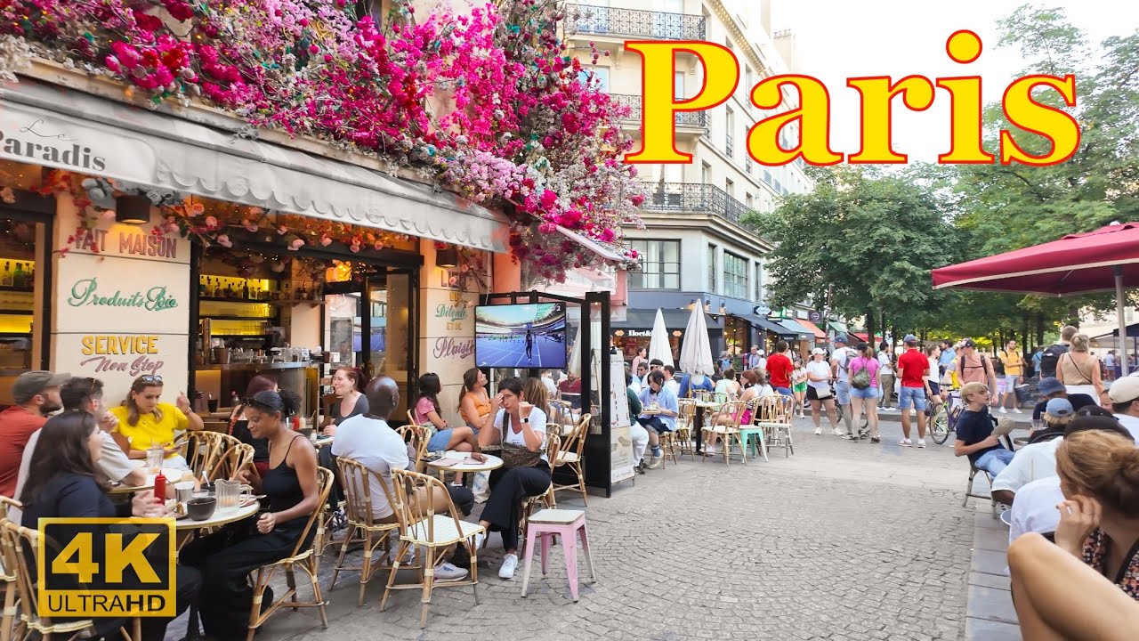 Paris ,France🇫🇷-August 2024 4K HDR-Paris walking Tour | Summer walk 4K | Paris 4K | A Walk in Paris