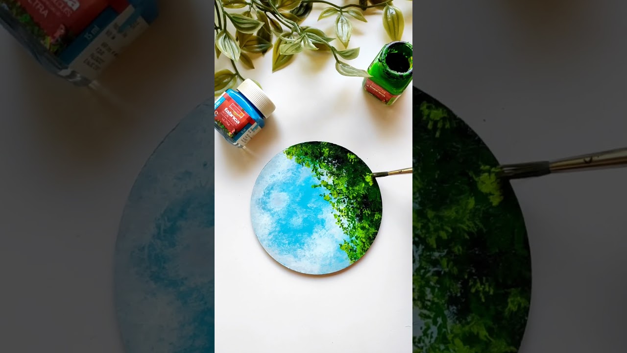 Mdf coaster painting idea #easypainting #shorts