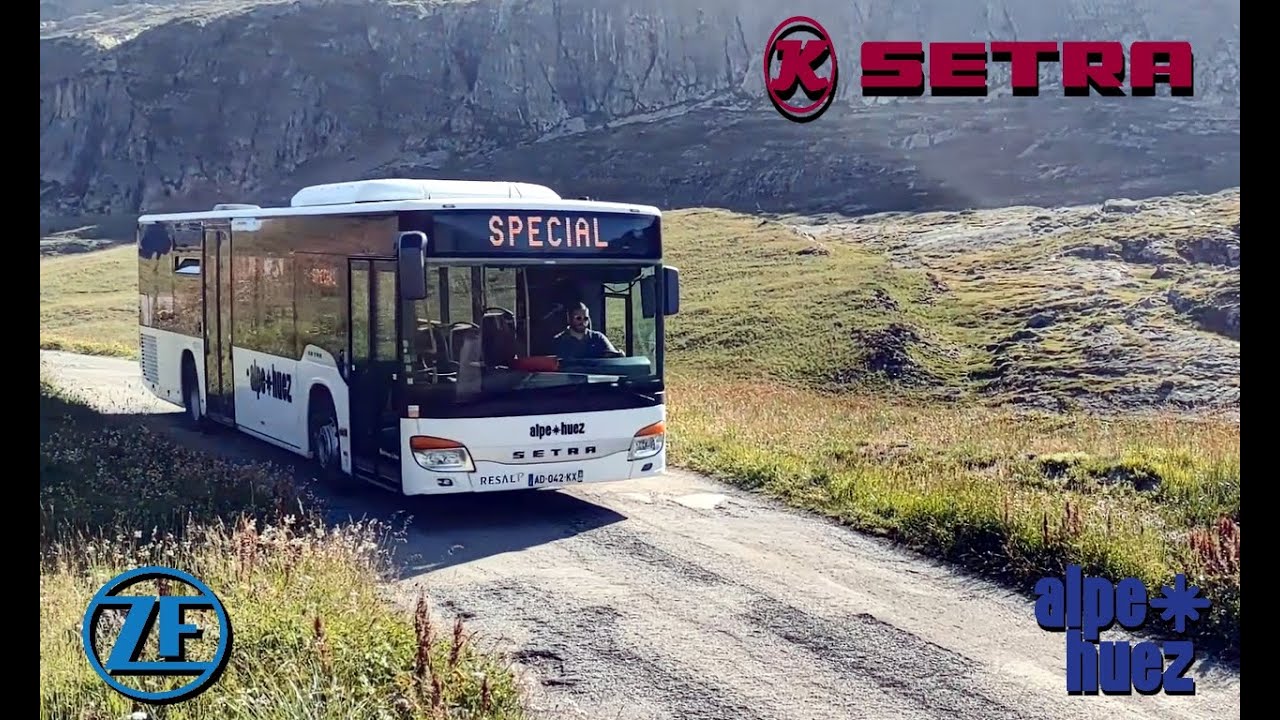 On monte sur les pistes de ski en Setra 415 NF (ZF puresound !!)