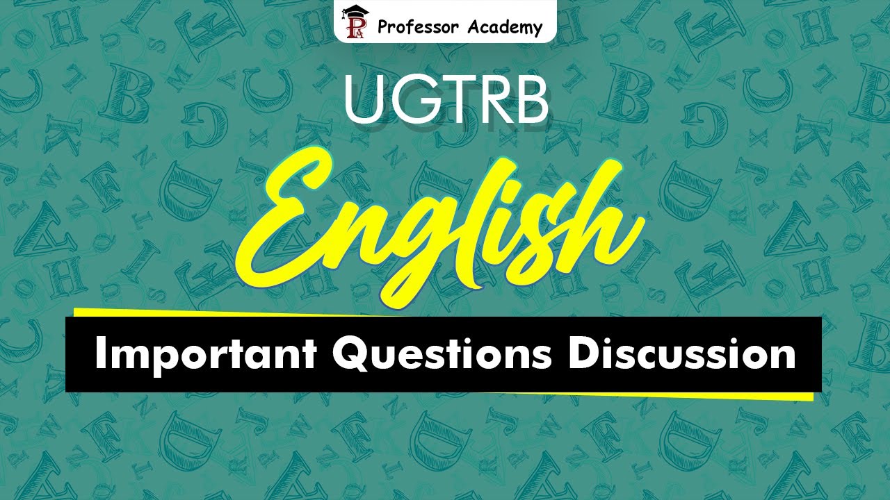 UG TRB English | Important Questions | Revision