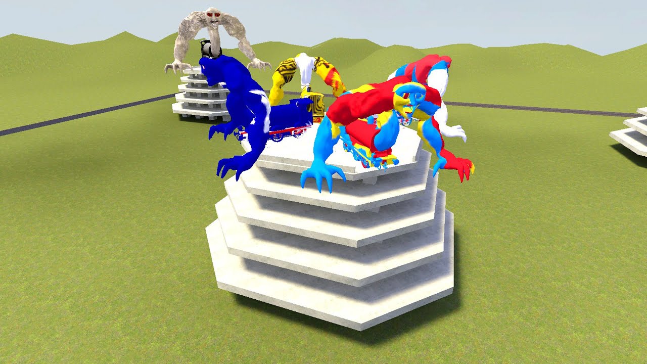 CURSED DONALD TRAIN GIANT COLOR VS TOWER EVERY DAY IN GARRY'S MOD