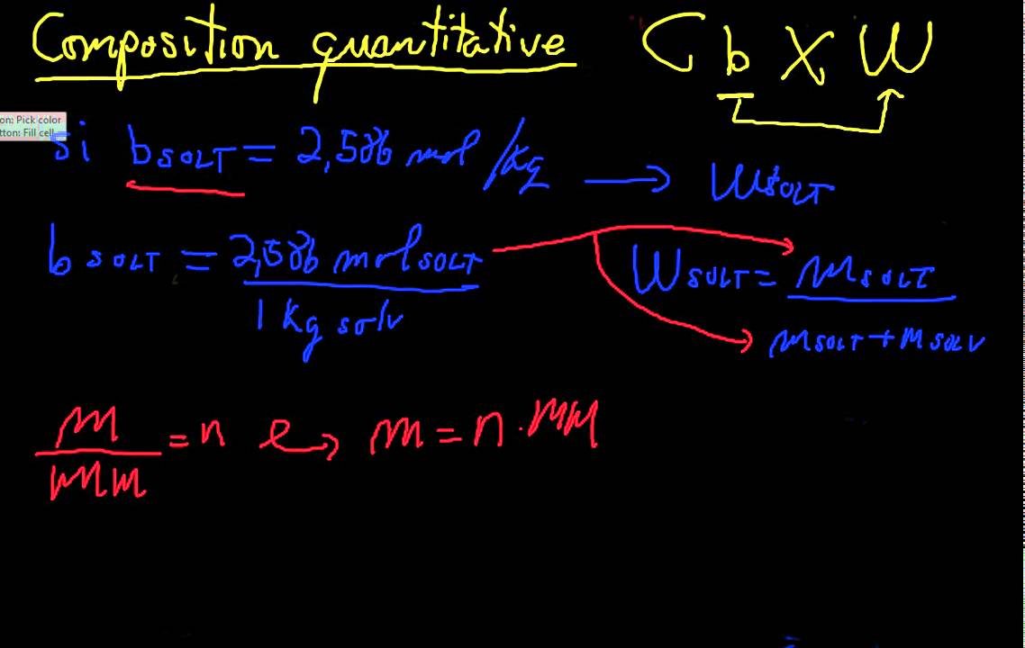 12C - Molalit&eacute; (b) vers fraction massique (W)- MrProfdechimie
