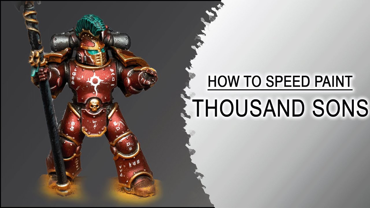 Speed Painting Thousand Sons &ndash; Easy Red Metallic Armor - Green glowing Eyes