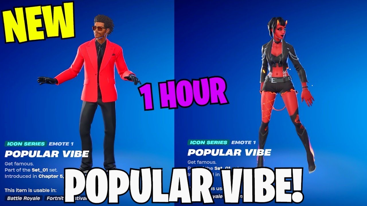 FORTNITE POPULAR VIBE EMOTE 1 HOUR DANCE! (ICON SERIES)