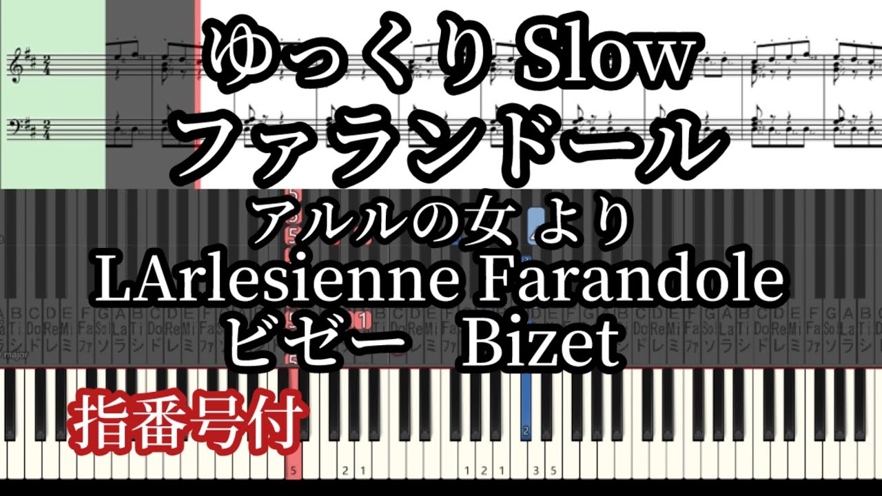 Ж. Бизе. Фарандола Bizet Farandole Медленный темп Фортепианная аппликатура