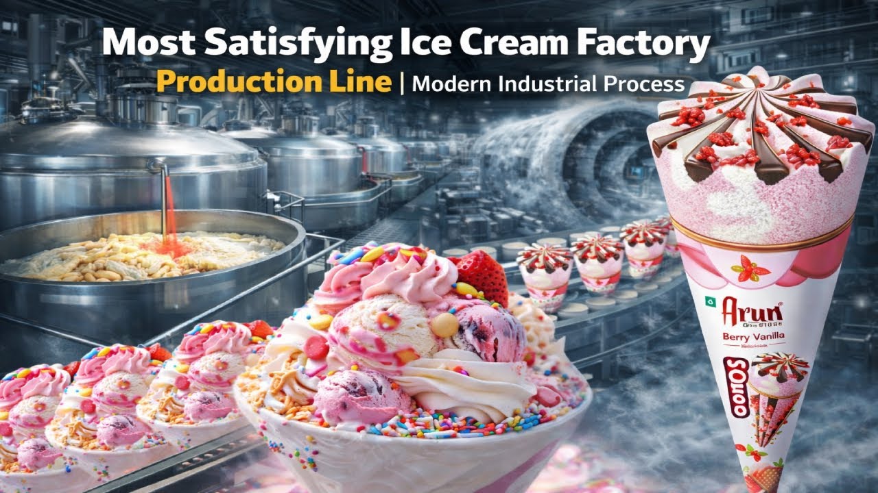 Most Satisfying Ice Cream Factory 🍨 | Insane High-Speed Production Line