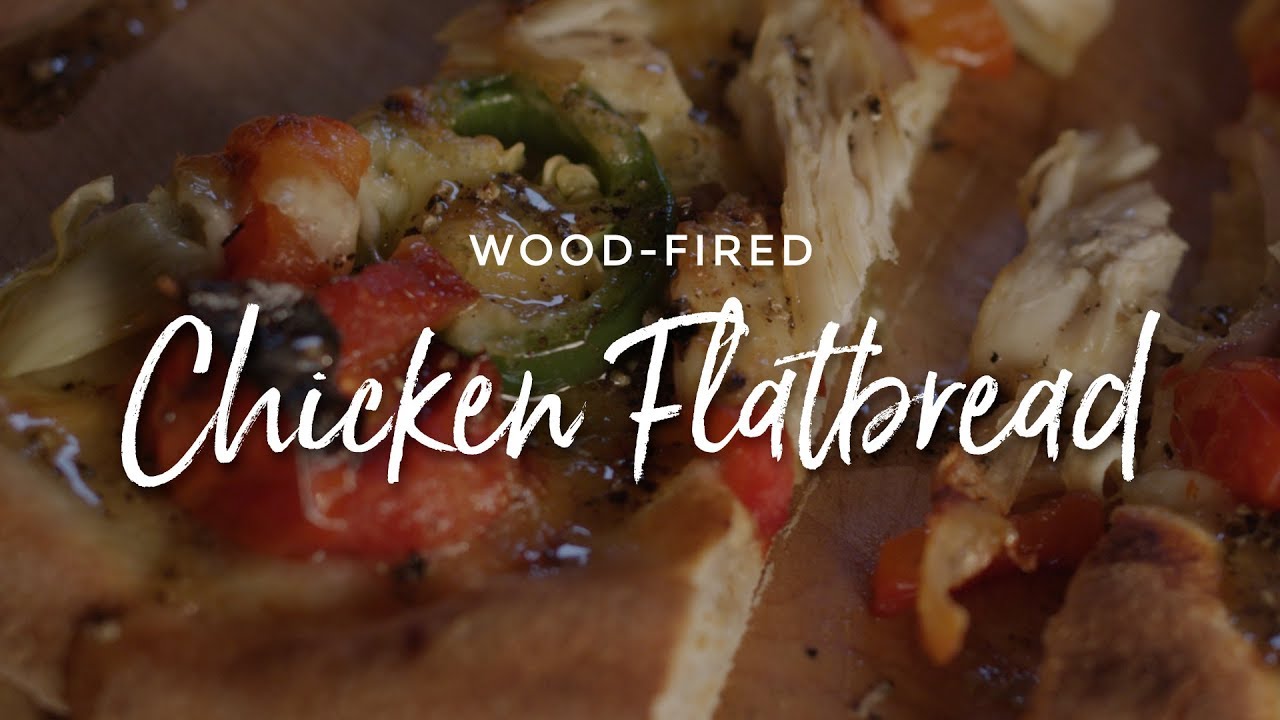 Wood-Fired Chicken Flatbread on the Clementi Pulcinella Wood-Fired Oven