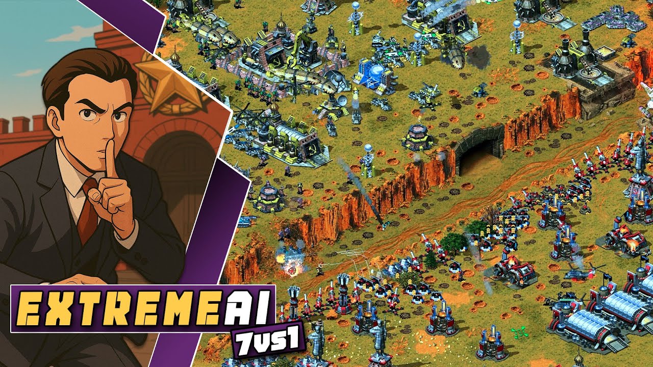 Red Alert 2 | 7 Extreme AI Assault | Осада от скалы к скале