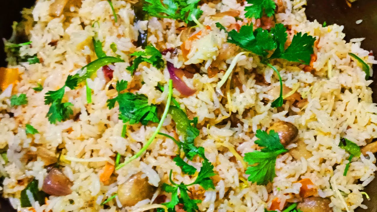 Tasty Mushroom Rice Recipe | Mushroom Fried Rice | Mushroom Recipe | Mushroom Curry Recipe | Tasty