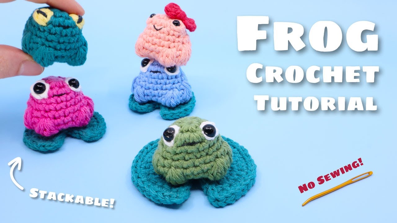 Beginner Tutorial: How to Crochet a Frog || Amigurumi Pattern - NO SEWING!