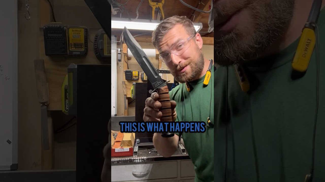 Складной нож прочнее, чем KABAR?!?! #knifereview #usmc #kabar