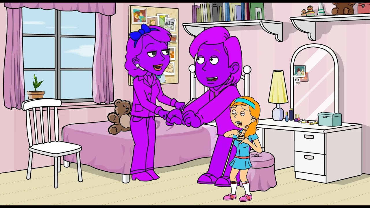 Classic Caillou turns Boris and Doris into Stupid Purples/Grounded