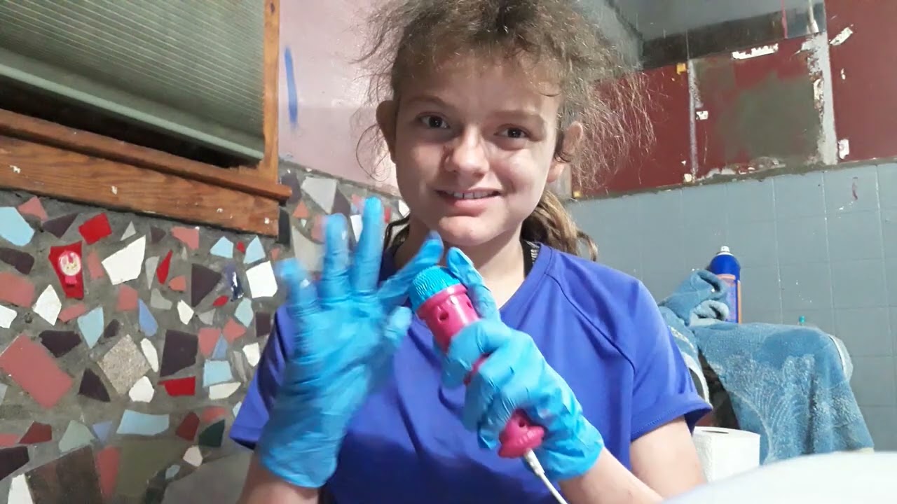 I'm wearing my blue gloves