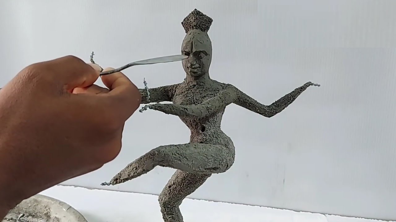 How to make cement concrete statues,natarajcementsculpting,contemporary cement sculpture krushnasila