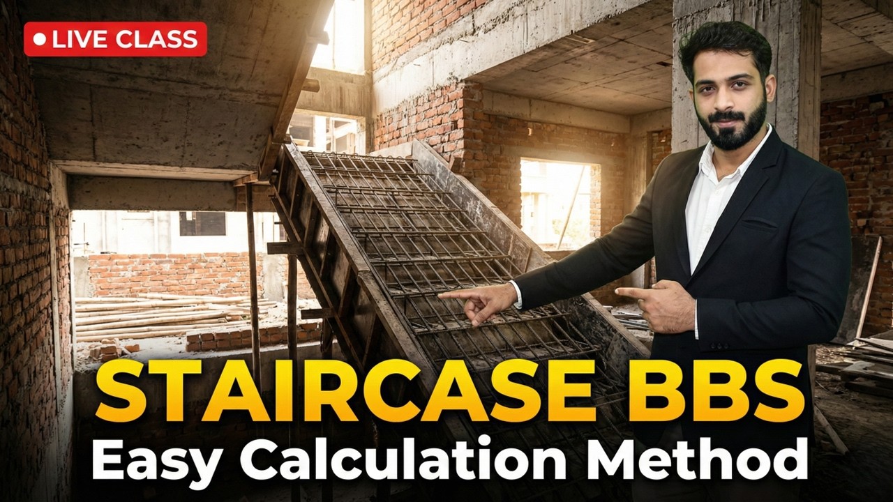How to Calculate Bar Bending Schedule of doglegged Staircase | BBS of Staircase with Drawing Reading