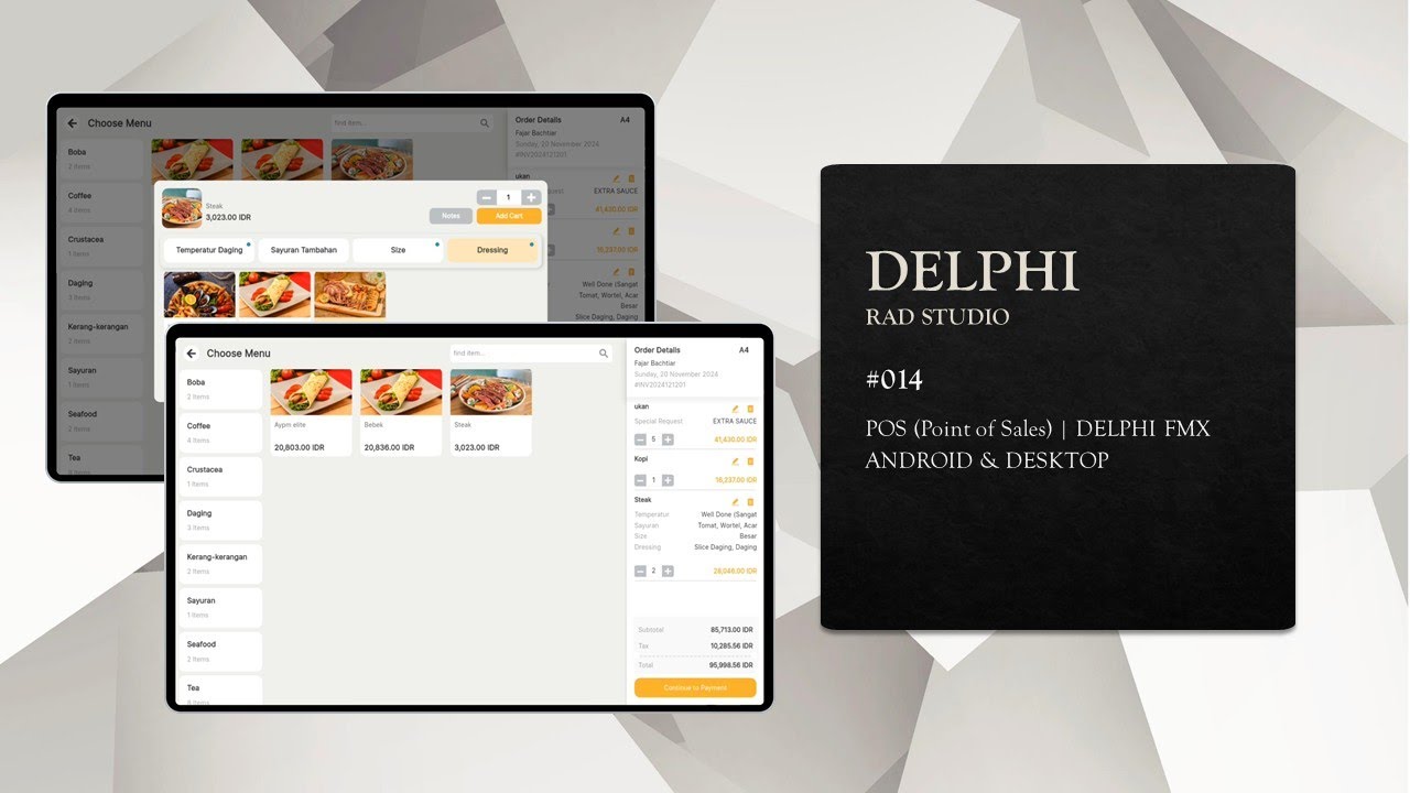 Progress Point of Sales (POS) for Restaurant Delphi FMX Android