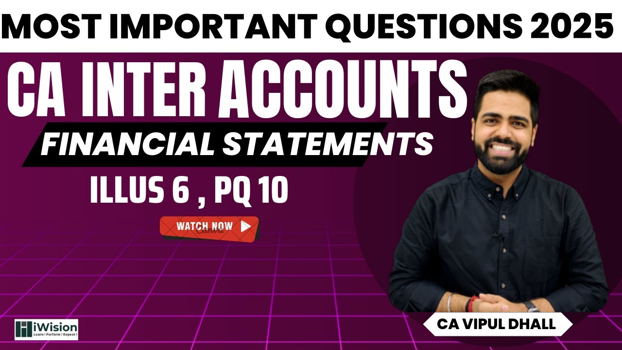 Most Important Questions 2025 | Financial Statement | CA Intermediate | @iWision CA Vipul Dhall