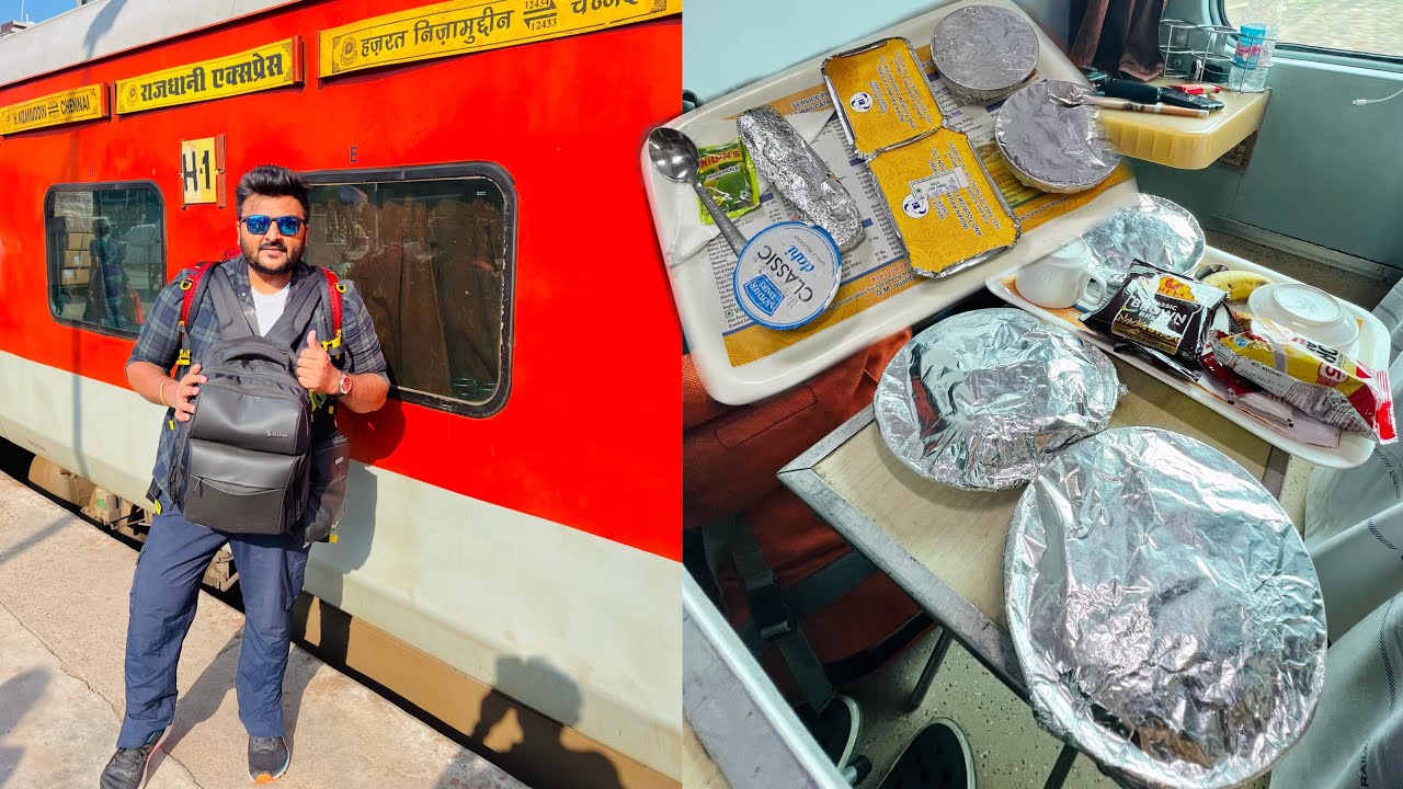 Chennai Rajdhani Express First Class Coupe Journey EP2 || IRCTC first class Food Review